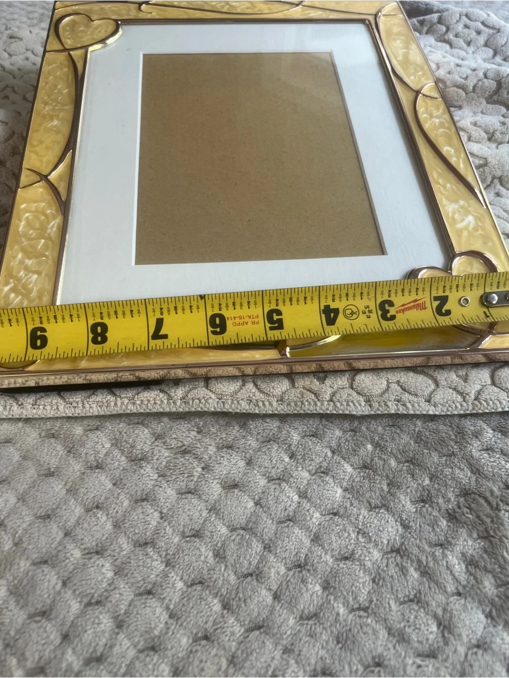 Yellow Heart Accent Picture 12”x10” Frame -  for 7”x5” Photo Display